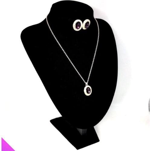 Wholesale 5 oval crystal necklace earrings set ladies girl jewelry fashion classic gift 2021 summer