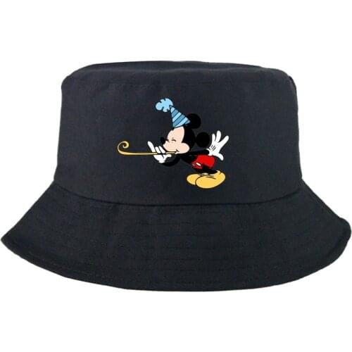 Disney Mickey Mouse Casual Panama Cap Fashion Bucket Hat For Man Women Cap Summer Fishing Hat Outdoor Double-sided Sunbonnet