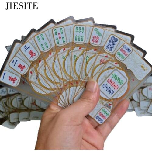 Waterproof Transparent Crystal mahjong playing cards Chinese Traditional Classic Card Games Board Games Family Table Board Game