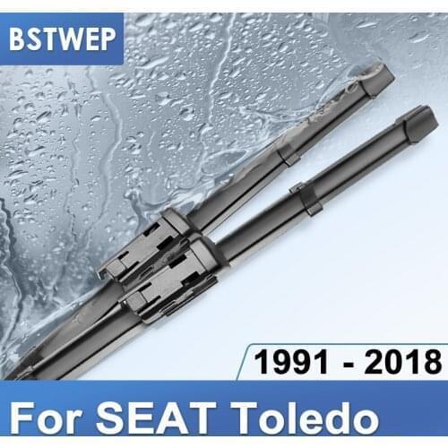 BSTWEP Wiper Blades for SEAT Toledo Mk4 Fit Push Button Arms / Hook Arms / Claw Type Arms Model Year from 1991 to 2018