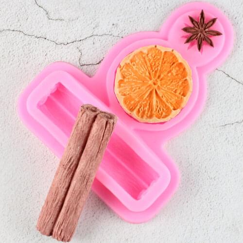 Silicone Star Anise Lemon Tangerine Peel Molds Kitchen Accessaries Chocolate Fondant Wedding Cake Mould Decor Baking Tool