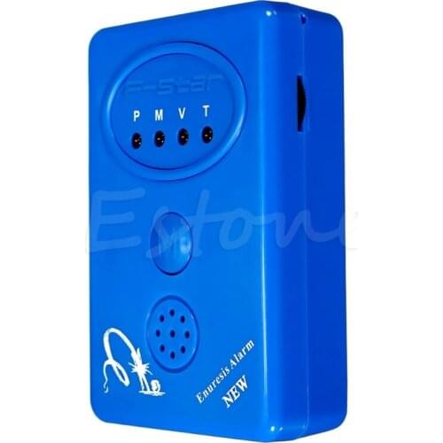 Blue Bedwetting Enuresis Adult Baby Urine Bed Wetting Alarm +Sensor With Clamp
