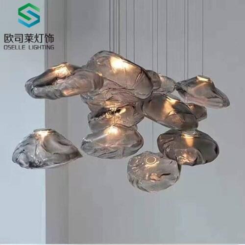 Modern glass ball iron led light chandelier ceiling modern led chandelier hanglampen lampes suspendues avizeler luzes de teto