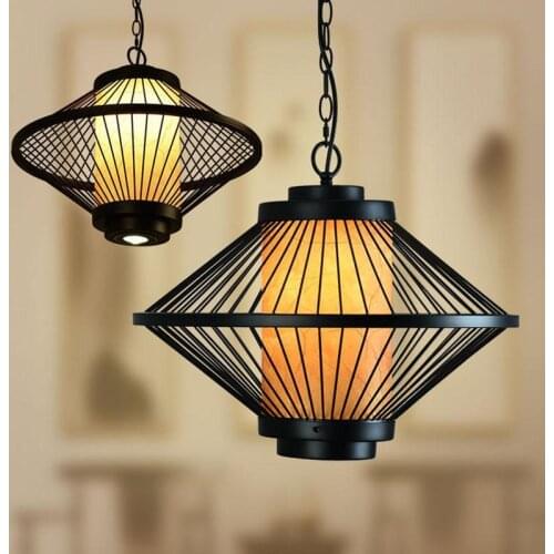 Modern LED Pendant Lamp Spotlight Iron Art Bird Cage Hotel Restaurant Hotel Card Seat Bar Pendant Lamp Retro Black Pendant Lamps