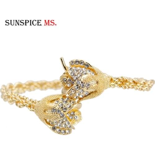 Sunspincems Fashion Kids Flower Hairbands Women Anklet Gold Silver Color Metal Bands Morocco Wedding Bridal Bun Jewelry Gift