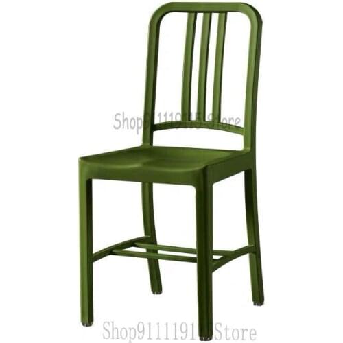Navy Chair Back Plastic Chair Retro Simple Industrial Style Leisure Creative Coffee Restaurant Chair Negotiation Office Chair