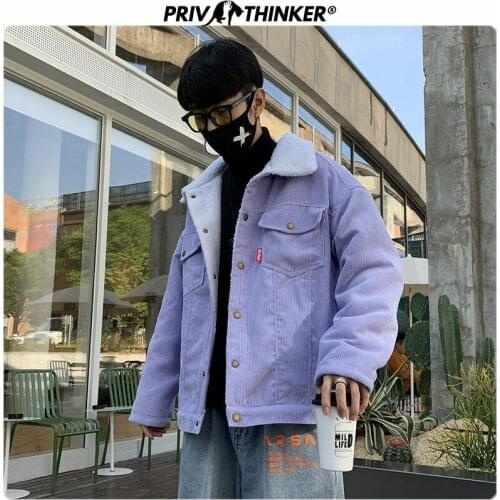 Autumn Winter Thicken Warm Corduroy Jackets Mens Outwear Hip Hop Coat Male Tee