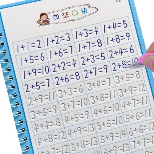 NEW 4 Books Reusable Copybook For Calligraphy Learn Alphabet Paint Arithmetic Math Children Handwriting Practice Books Baby Toys