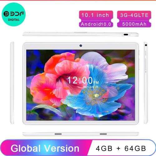 2021 10.1 Inch 4GB +64GB Android 9.0 Tablet Pc 3G 4G LTE Sim Card + WiFi + Bluetooth +GPS Mobile Phone Call Android Tablet Pc