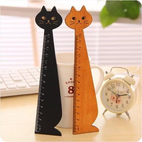 2pcs 15cm Stationery Cat w16 Student Supply w15 w17 Kids Creative Student Supply Drawing Painting w51 Wooden Ruler