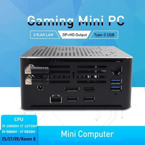 2021 Portable Gaming PC Mini Computer Small Desktop Office NUC Intel 10th Gen I9-10880H DDR4 Win10 Linux RJ45 USB WiFi Embeded