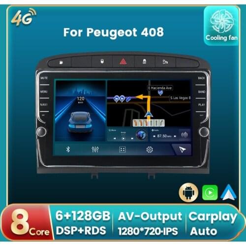 Android 11 4G LTE DSP RDS Car Radio Auto Multimedia DVD Player For Peugeot 408 GPS Navigation Auto carplay IPS BT