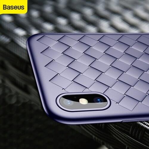 Baseus Weaveing Case for iPhone X Ultra Thin Case Phone Case Grid Thin Soft BV luxury Smooth Matte cover for iPhone X Cases