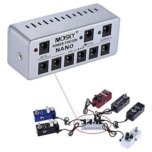 NANO Mini Effect Pedal Board Power Supply 8 Isolated Output For Effects Pedals etc