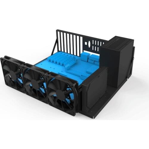 Black GPU Case Open Chassis Computer Case Motherboard Bracket Equipment Mining Rig Frame BTC Steel