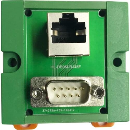 DB9 to RJ45 Connection Port RS232 to Net Port Adaptor Interface Converter Net LAN Port Adapter DB9 male to RJ45 DIN Rail Mount