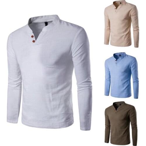 Men T-shirt Streetwear Fashion Stand Collar T-Shirt Men Clothes Chinese Style Summer Stand Collar Long Sleeve T-shirt Streetwear