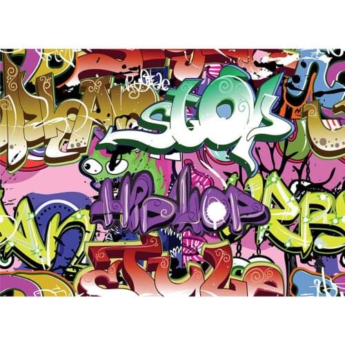 Graffiti Wall Neutral Photo Background Computer Printed Photography Backdrop for Young Children Baby Shower Toy Photoshoot Props
