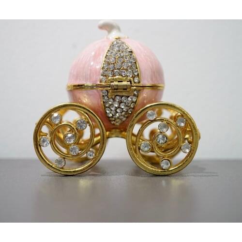 Halloween Enamelled Colored Metal Cinderella Pumpkin Carriage Fairy Best Lovers Gift Small Things Storage Box Home Room Decor
