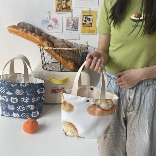 Canvas Lunch Bag Small Fresh Bag Student Bag Shopping Bag Four Kinds Of Lunch Bag Canvas Bag Portable For Men Or Women