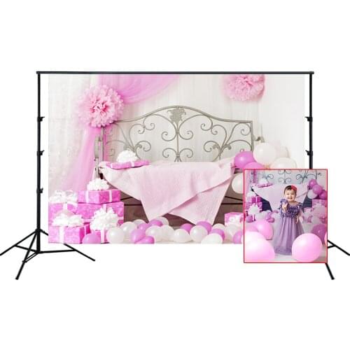 HUAYI Photography Backdrop Newborns Child Baby Birthday Photobooth Background Pink Interiors Princess Photo Backdrop PropsD-9966