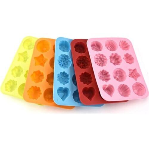 12 Holes Silicone Mold Cake Decorating Tools Chocolate Cookie Mold Wedding Bakeware Pastry Fondant Sugarcraft Tools