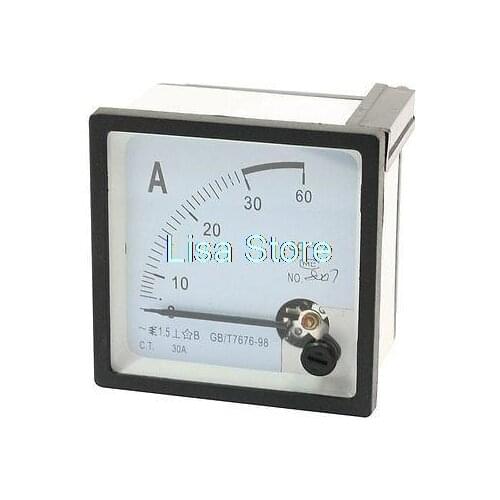 Square Shape Analog Panel Ammeter Gauge Ampere Meter SQ-72 AC0-30A