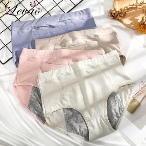 LEVAO High Waist Plus Size Underwear Pure Color Cotton Womens Underwear Soft and Breathable Briefs Cotton High-Rise Underwear
