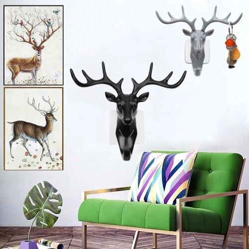 Multi-purpose Antlers American Style Storage Hangers Wall Decor Hooks Wall Coat Keys Bags Clothes Hook For Bedroom Living Room