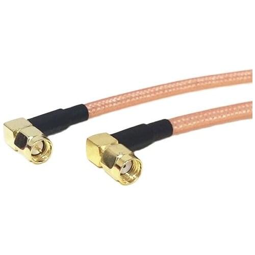 Modem Coaxial Cable Angle Male Plug Connector Switch RP-SMA Right Angle Male Plug Connector RG142 Cable 50CM 20inch Adapter