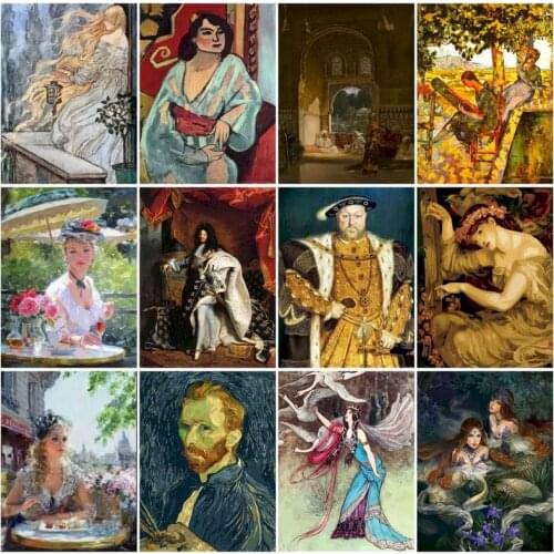 40x50cm Frame Diy Oil Painting By Numbers Figures Drawing Art Gift Coloring By Numbers Scenery Handpainting Set For Home Decor