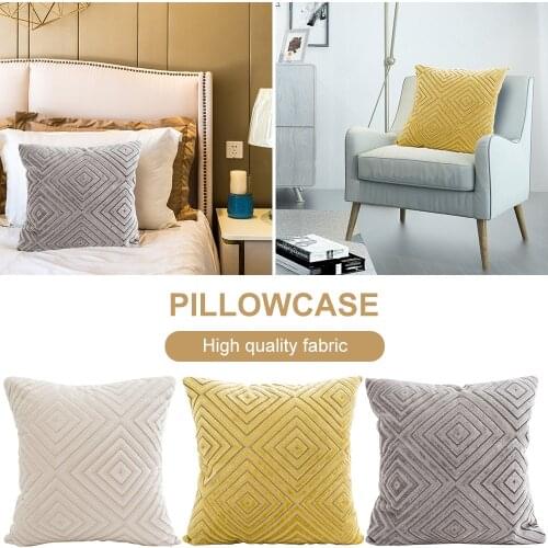 Luxury Cushion Cover Soft Warm Decorative Pillow Case Throw Solid Color Plant Stripes Cases kussenhoes 45x45