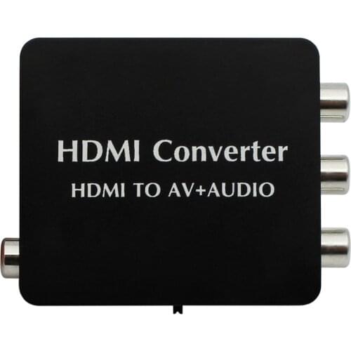 New HDMI2AV HDMI to AV + Audio Converter Support SPDIF Coaxial Audio NTSC PAL CVBS Composite Video & FL/FR Stereo Audio Signal