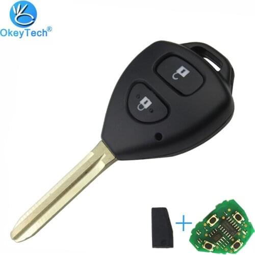 OkeyTech Remote Key for Toyota Camry Corolla Prado RAV4 Vios Hilux Yaris 2/3 Buttons 315Mhz 4D67 Carbon Chip Toy43 Uncut Blade