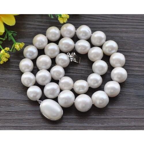 P7723 Huge 17" 16mm White Round KESHI Edison Pearl Necklace