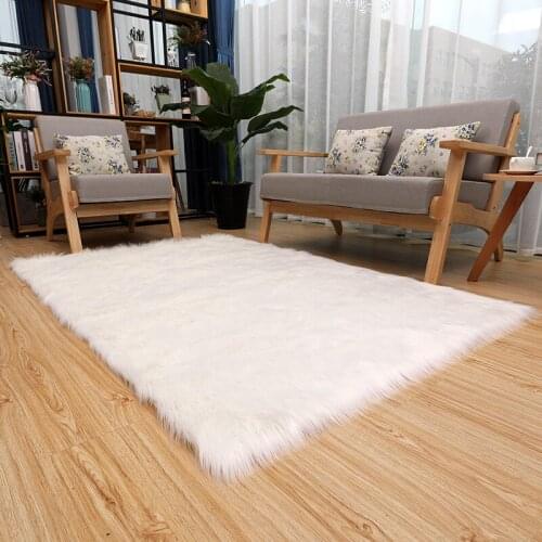 Plush modern minimalist bedside bedroom home carpet imitation wool living room bay window mat Mao Mao carpet customization