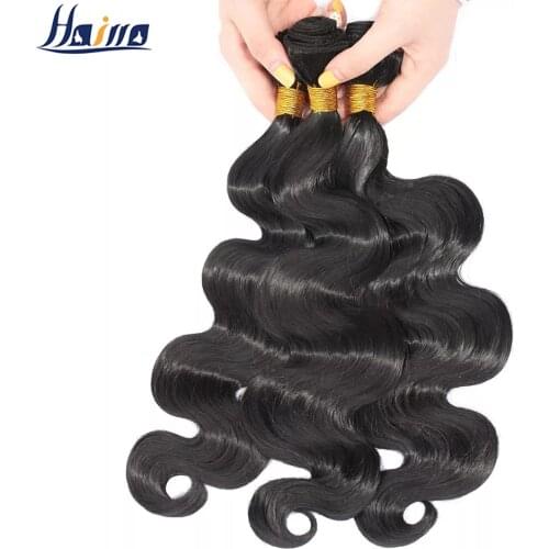 SNOILITE 16 18 20 Inch Body wave natural black bundle hair synthetic weave hair extension sew in weft hair for black women