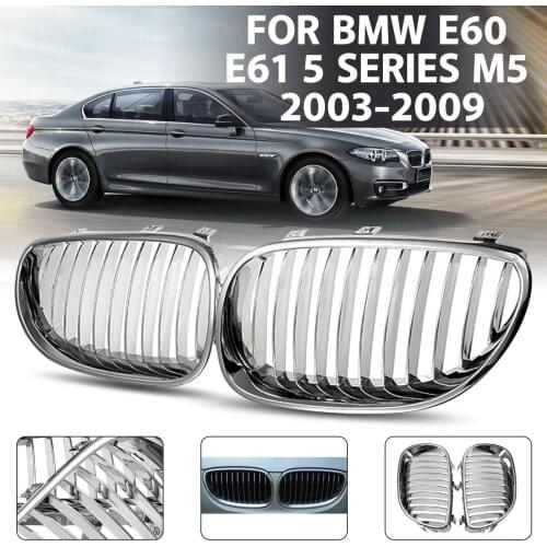 Pair Car Front Kidney Grill Grille For BMW E60 E61 5 Series 2003 2004 2005 2006 2007 2008 2009 M5 Racing Grills