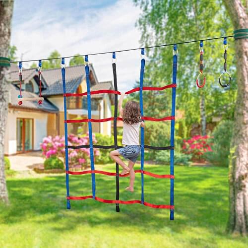 Ninja Net Polyester Climbing Cargo Net Rope Ladder for Kids Outdoor Treehouse GYM Playground Obstacle Course Training Net