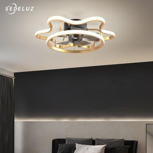 Modern Ceiling Fan With Light and Remote Control Decorative LED Ceiling Lamps for Bedroom Living Room Indoor Lighting