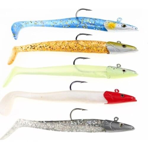 1 Pcs 18g 11cm Lead Jig Head Glow Soft Lure Soft Bait with Fishing Hook Swimbaits Fishing Tackle Pesca Soft Fishing Lure