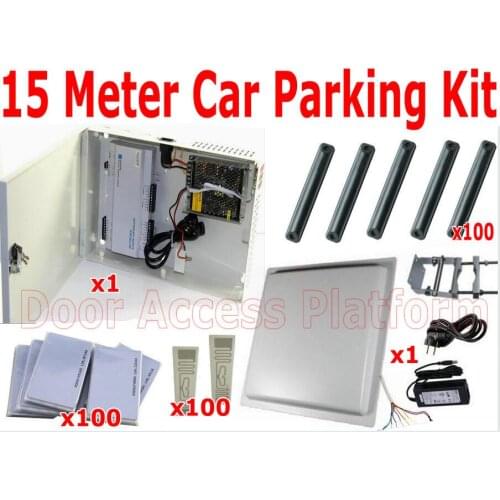 15 Meters Intelligent Car Parking Lot RFID Data Collector Car Barrier gate UHF RFID Far reader Web Access Controller panel kits