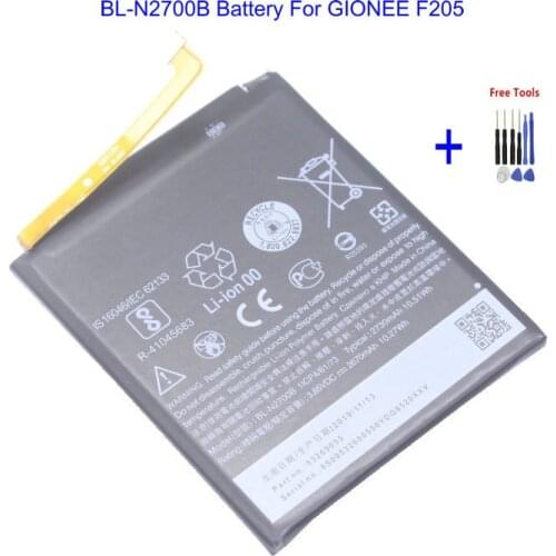 1x 2730mAh/ 10.51Wh BL-N2700B Cell Phone Replacement Battery For GIONEE F205 Batteries + Repair Tool Kits