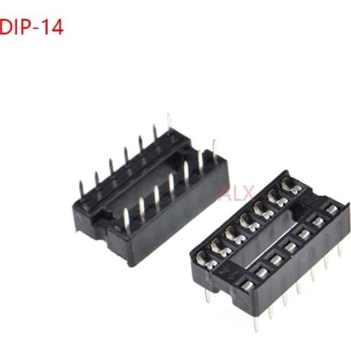 20PCS DIP14 IC SOCKET DIP CHIP TEST HOLDER Adaptor 14 PIN dip-14 DIP 14PIN 14p 2.54MM PITCH CONNECTOR