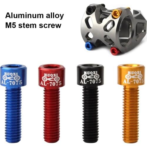 4Pcs M5 Bicycle Handlebar Stem Screw Aluminum Alloy Mountain Road Fixed Gear Stem Riser Bolts For MTB Bike Cycling Parts