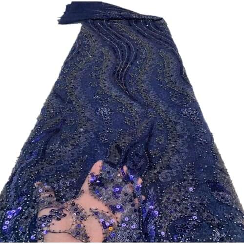 African Lace Fabric With Sequins Embroidery 2021 High Quality French Net Lace Material For Nigeria Wedding Party 5 Yards ZX-240
