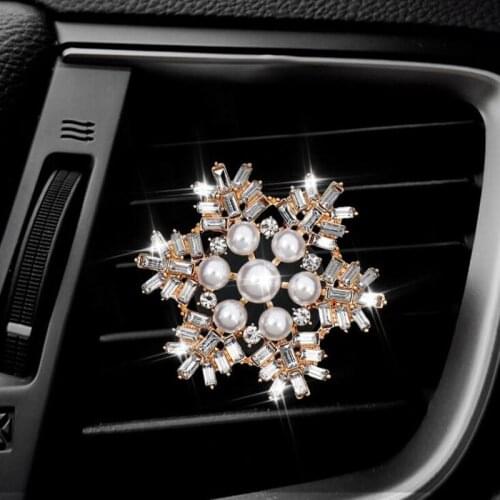 Car Outlet Perfume pearl Snowflake Car Outlet Perfume Clip Car Air Freshener Car Ornament Solid Fragrance Car Decoration