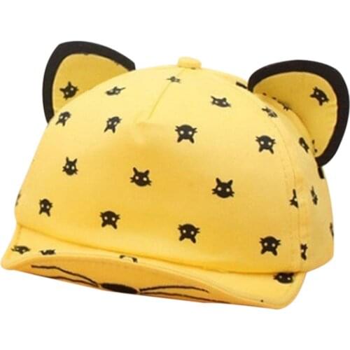 Unisex Girls Boys Outdoor Cartoon Cat Ear Baseball Cap Children Sun Hat Gift