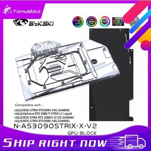 Bykski 3090 3080 GPU Water Cooling Block For ASUS RTX3080 3090 STRIX, Graphics Card Liquid Cooler System, N-AS3090STRIX-X-V2