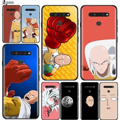 One punch man for LG G8 G8S G8X V30 V35 V40 V50 V60 ThinQ Q60 K40 K50 K51 K61 K71 K92 K62 Soft Black Phone Case